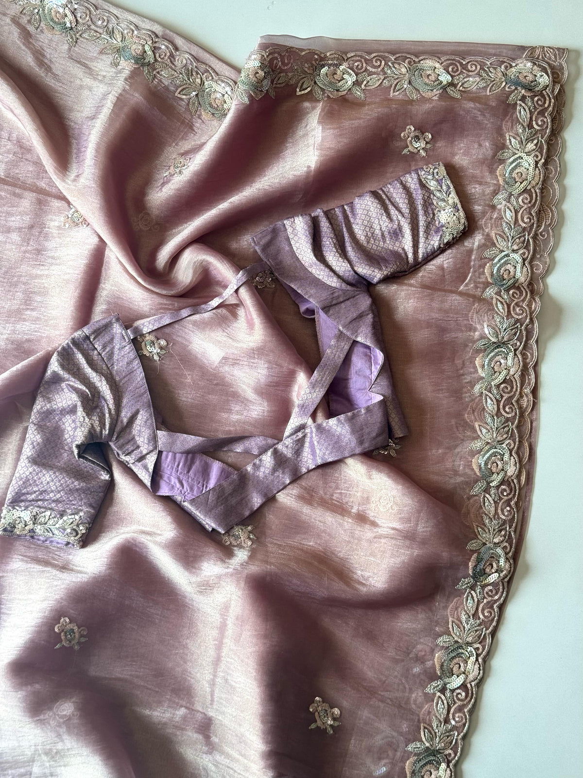 Maharani Pink Tissue Saree