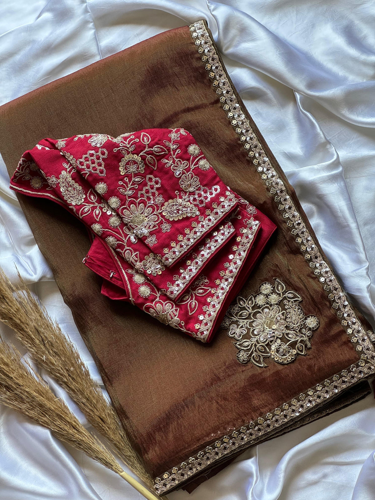 Cosmuc Copper Saree