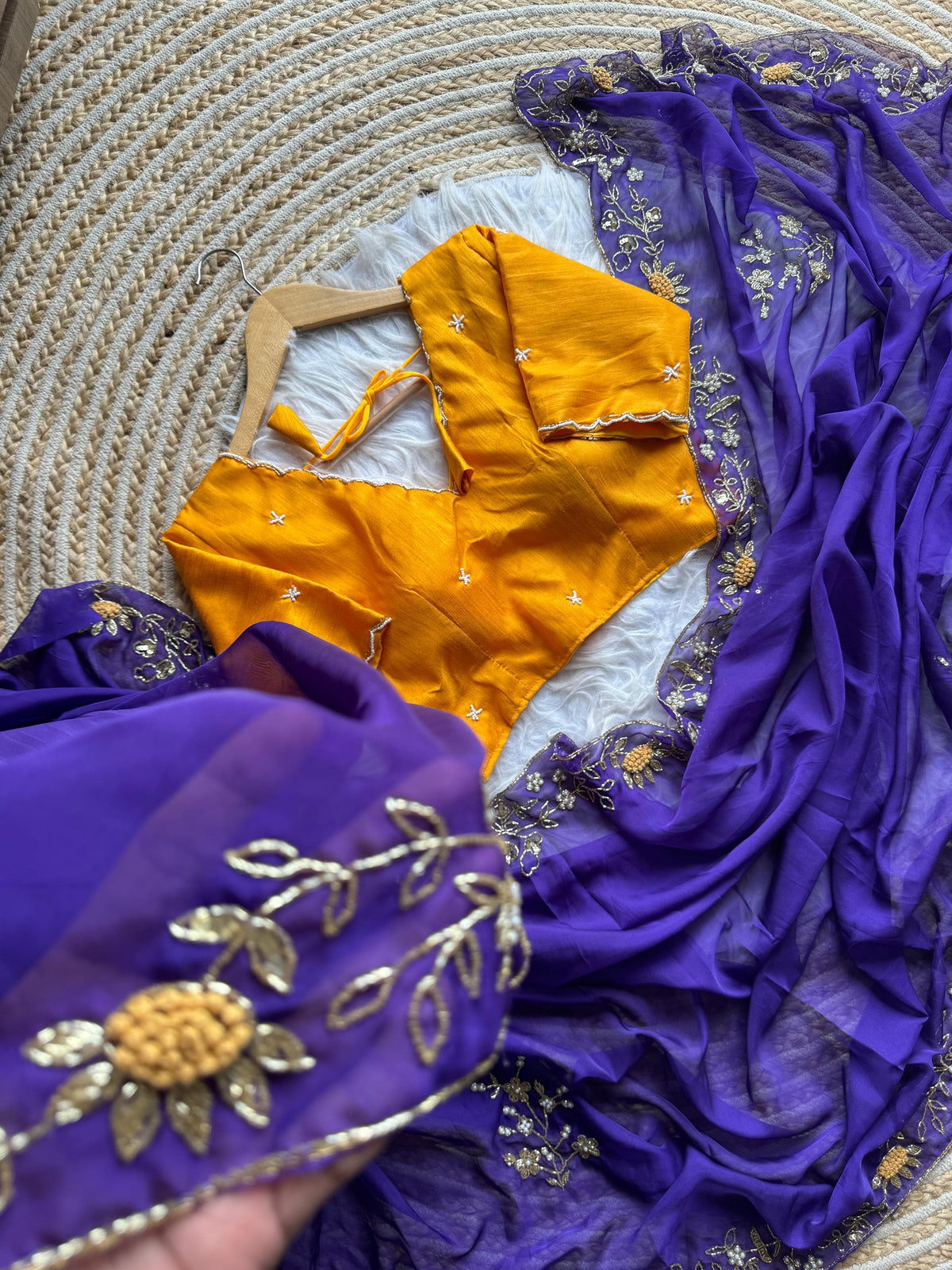 Gold flowers On Purple